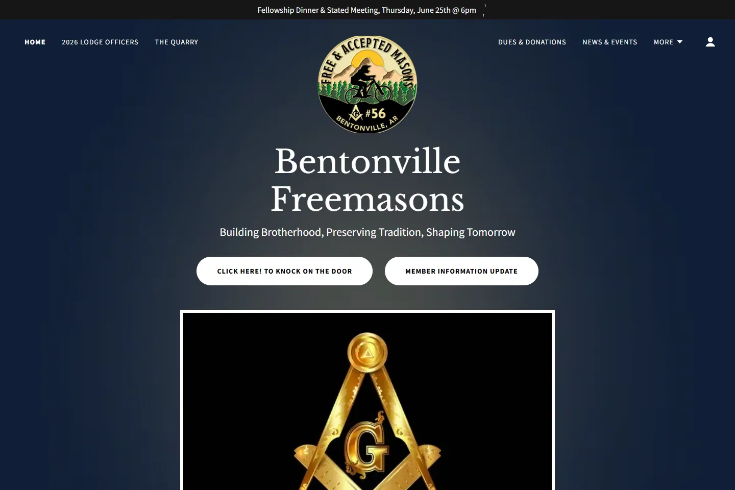 Bentonville Masonic Lodge Number 56 public website