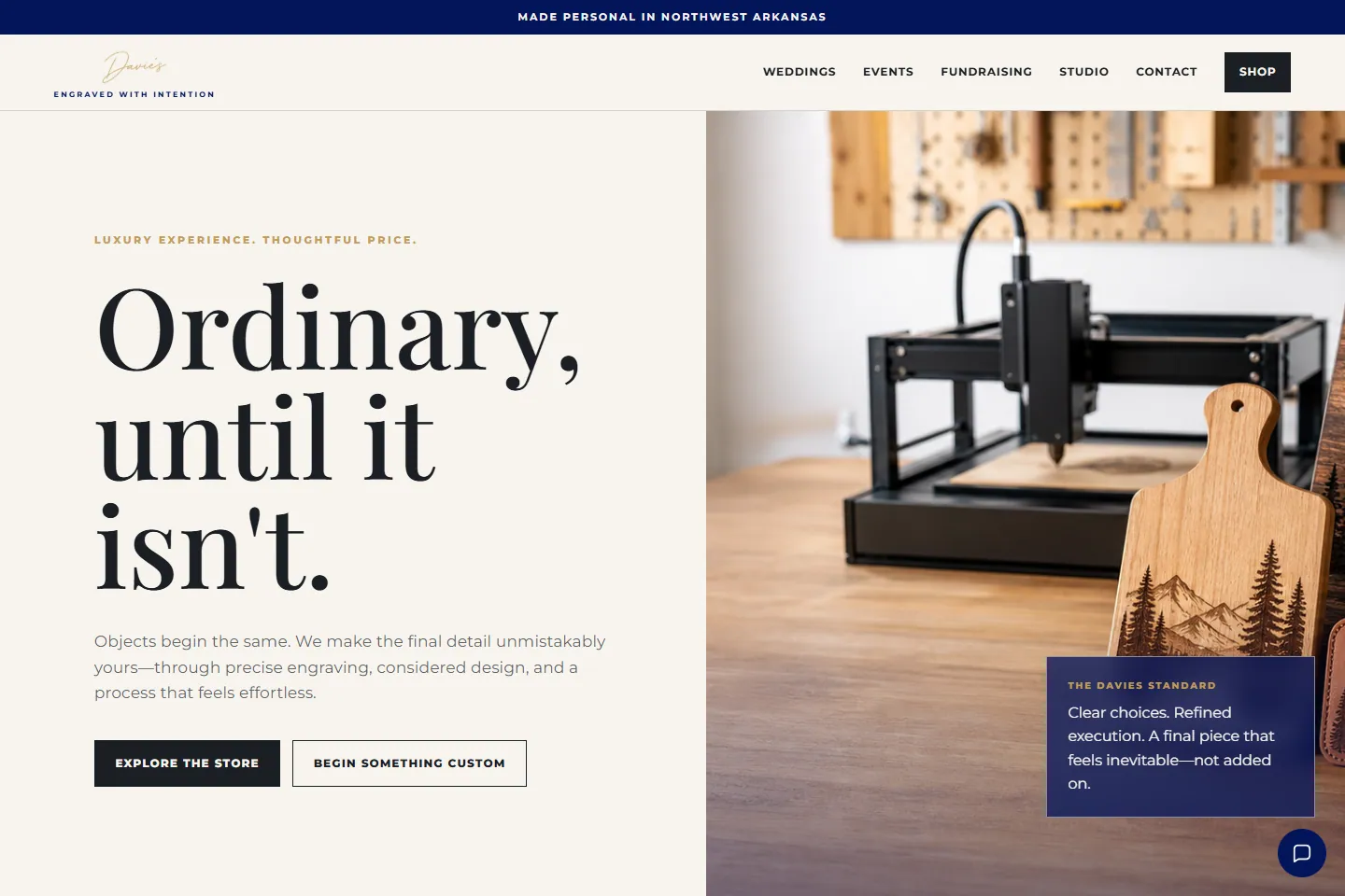 Davies Design Co. personalized gift storefront
