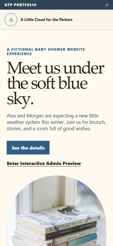 Baby Showers mobile guest experience preview