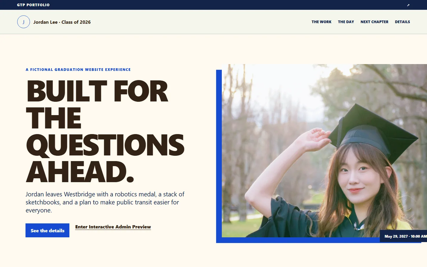 Graduations desktop guest experience preview