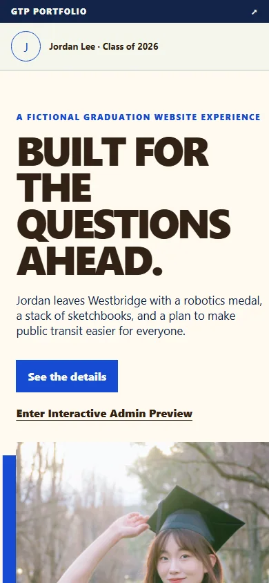 Graduations mobile guest experience preview