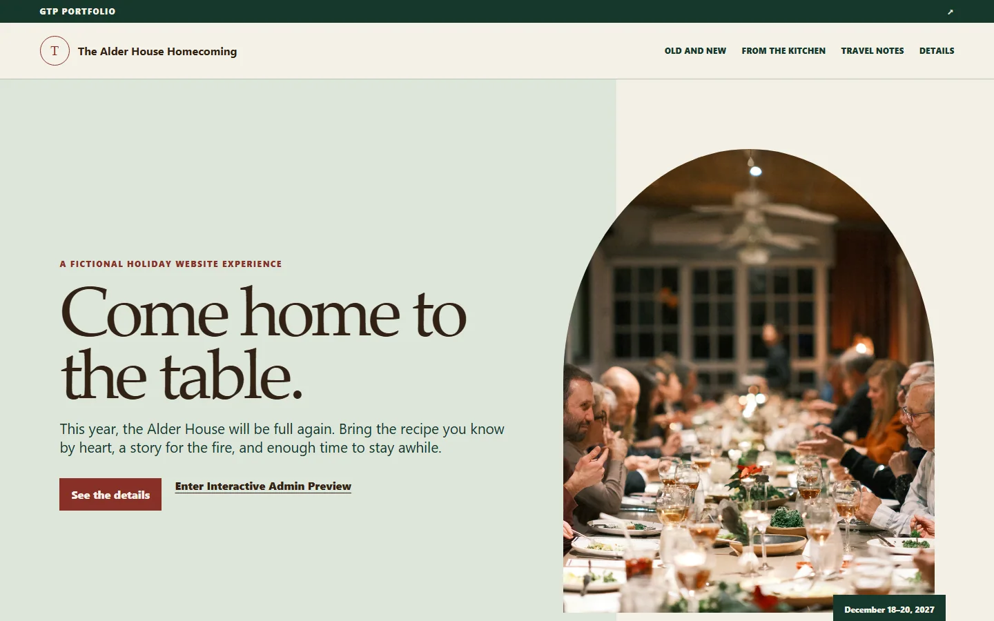 Holidays desktop guest experience preview