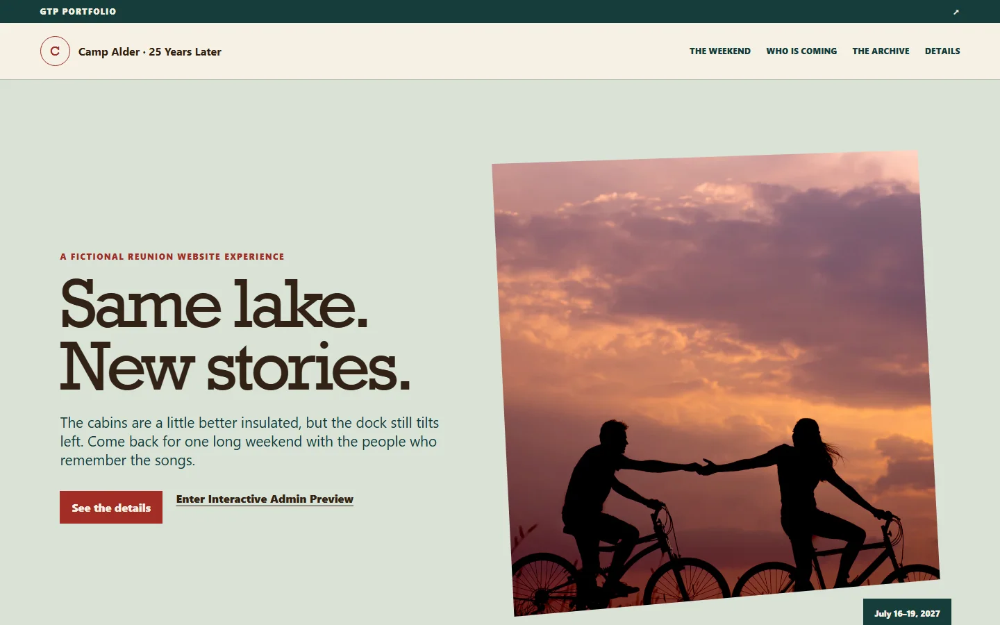 Reunions desktop guest experience preview
