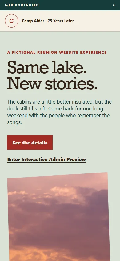 Reunions mobile guest experience preview